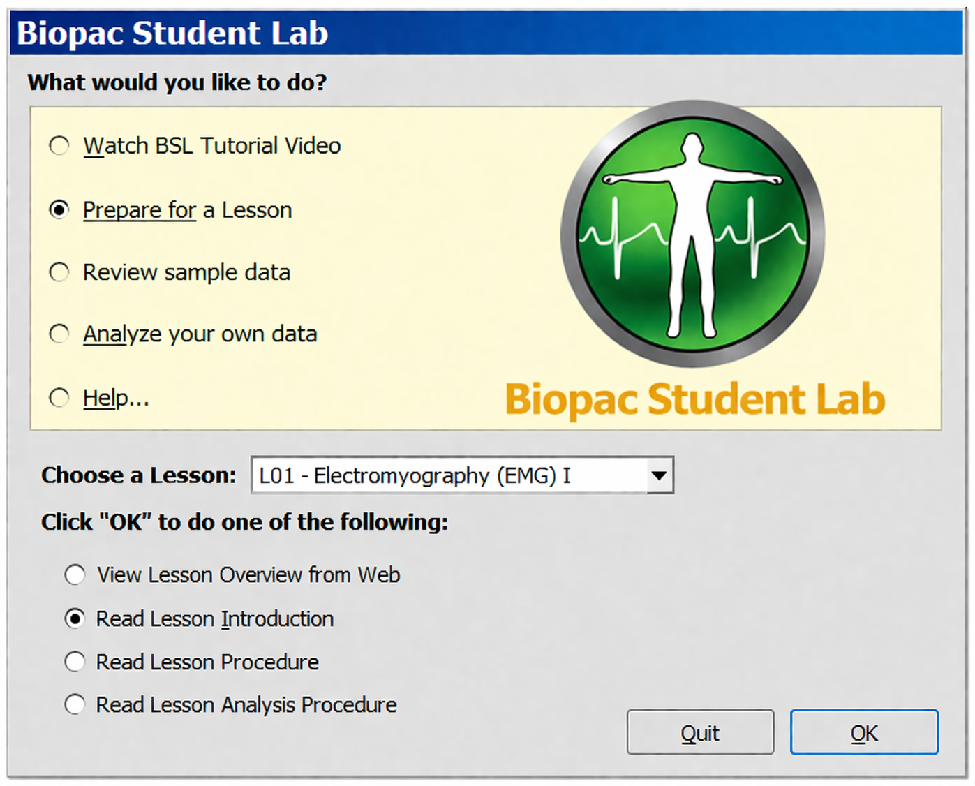 biopac Student Lab 4.1
